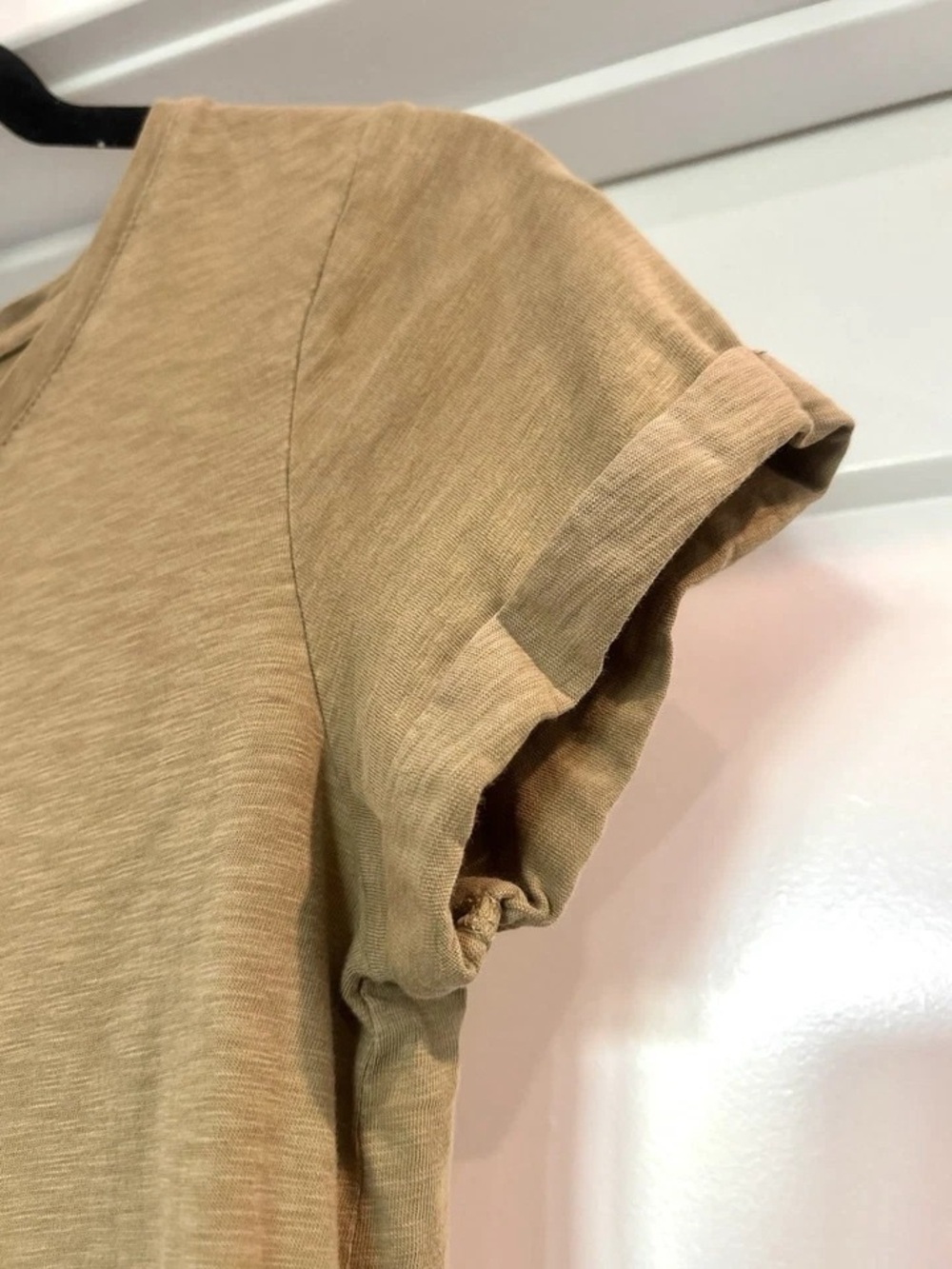J. Jill Short Sleeve V-Neck Tee in Tan - Picture 6 of 12